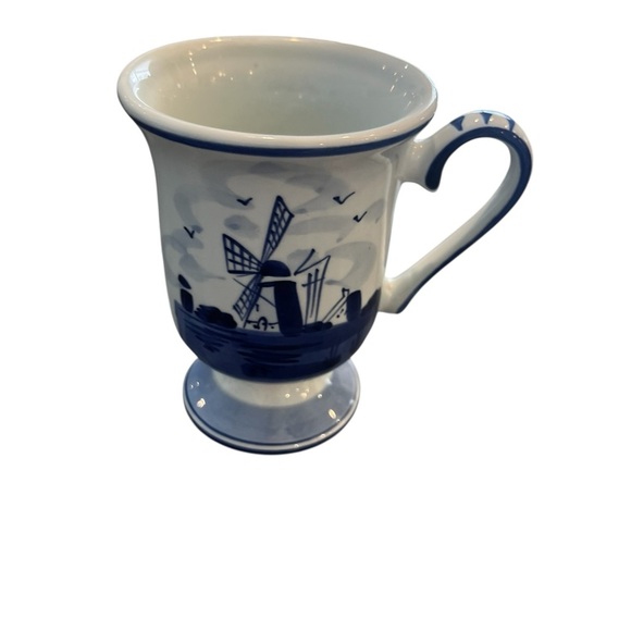 Delft Holland Blue White Footed Coffee Jug - Picture 1 of 8